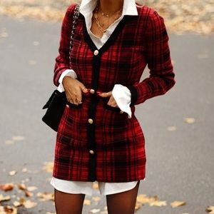 BRAND NEW : Red and black sweater dress